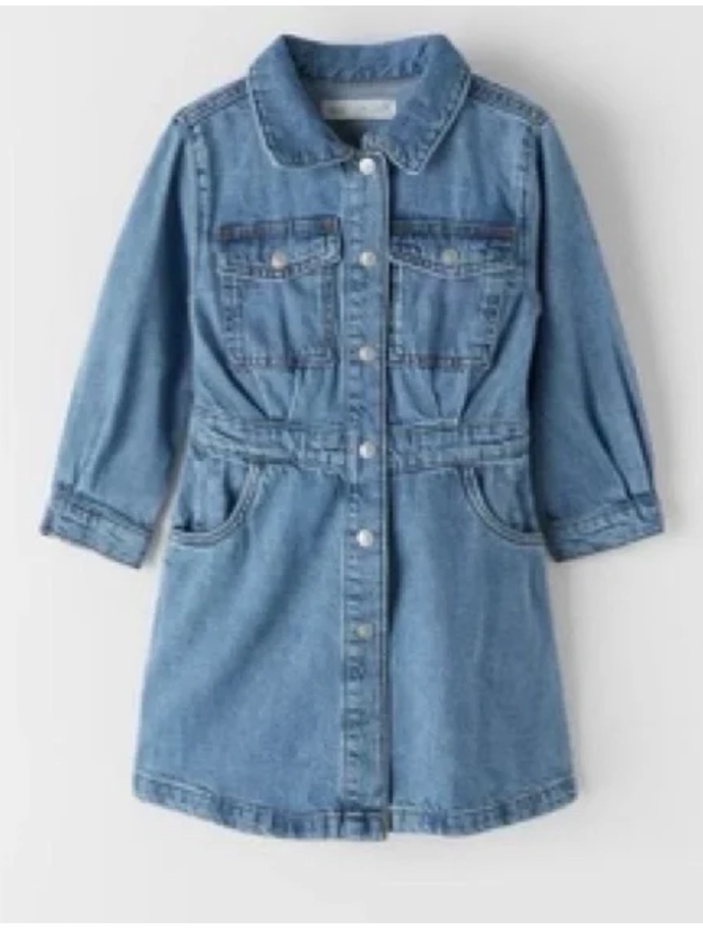 Zara kids Denim Button-Front Shirt Dress in Light Blue